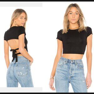 Superdown Halle backless black tee size S